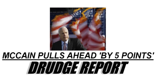 Drudge hyping McCain lead in a poll